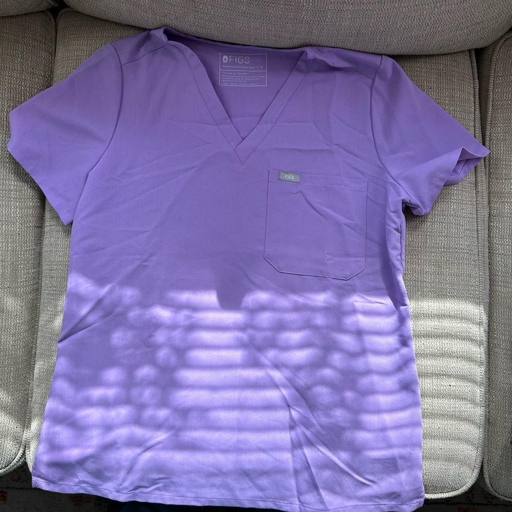Catarina One Pocket Scrub Top - S Lilac Dawn